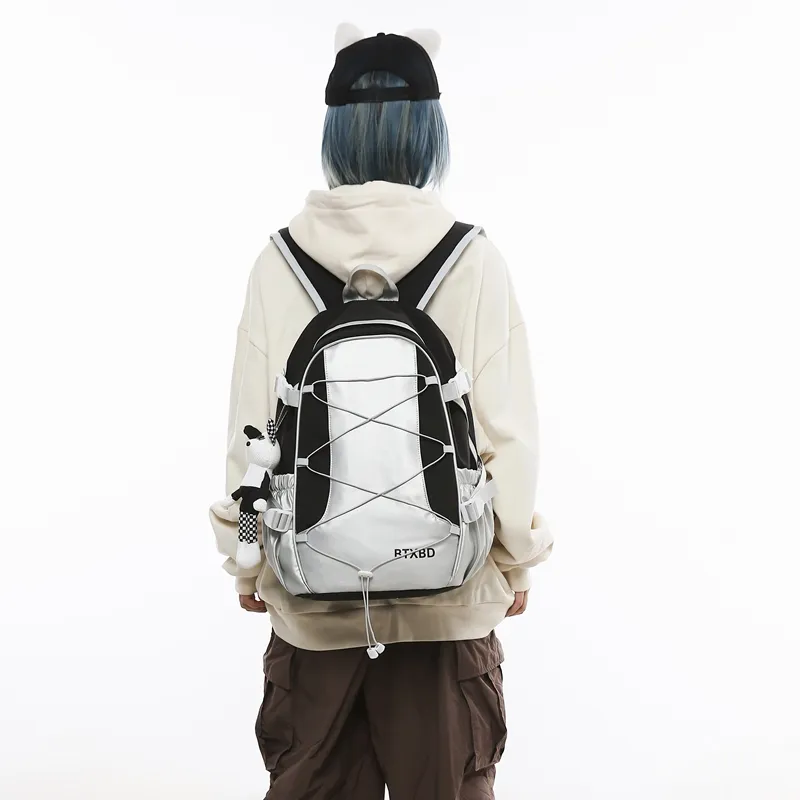 GOBLIN SHARKS 1759 Nylon Backpack Regular Unisex Black & Red/Black & Gray-10