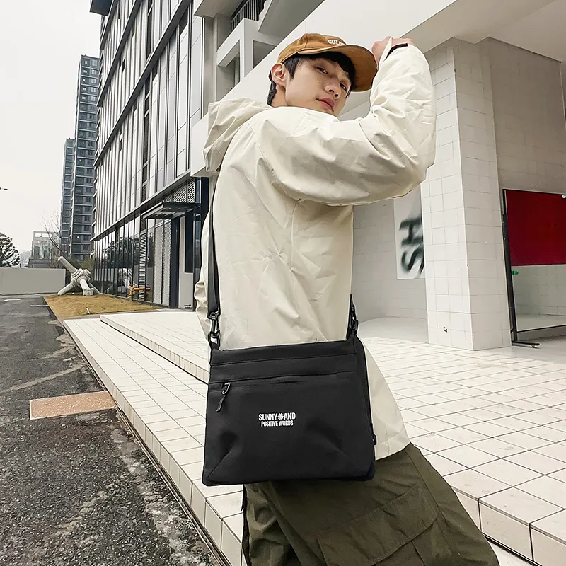 GOBLIN SHARKS 1759 Nylon Backpack Crossbody Bag Regular Unisex White/Black/Khaki/Orange-9