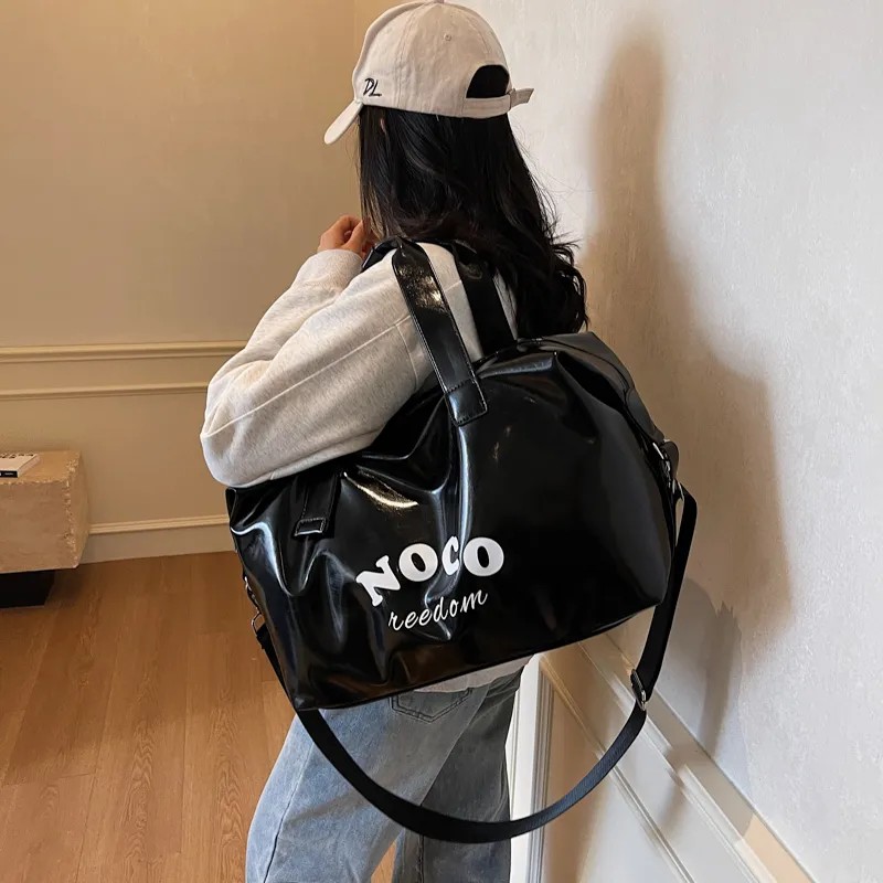 GOBLIN SHARKS 1759 PU Travel Bag Unisex Black/Ecru-6