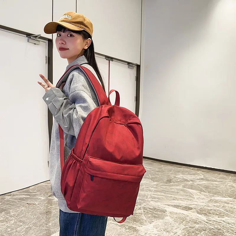 GOBLIN SHARKS 1759 Nylon Backpack Large Size Unisex White/Black/Green/Red-17