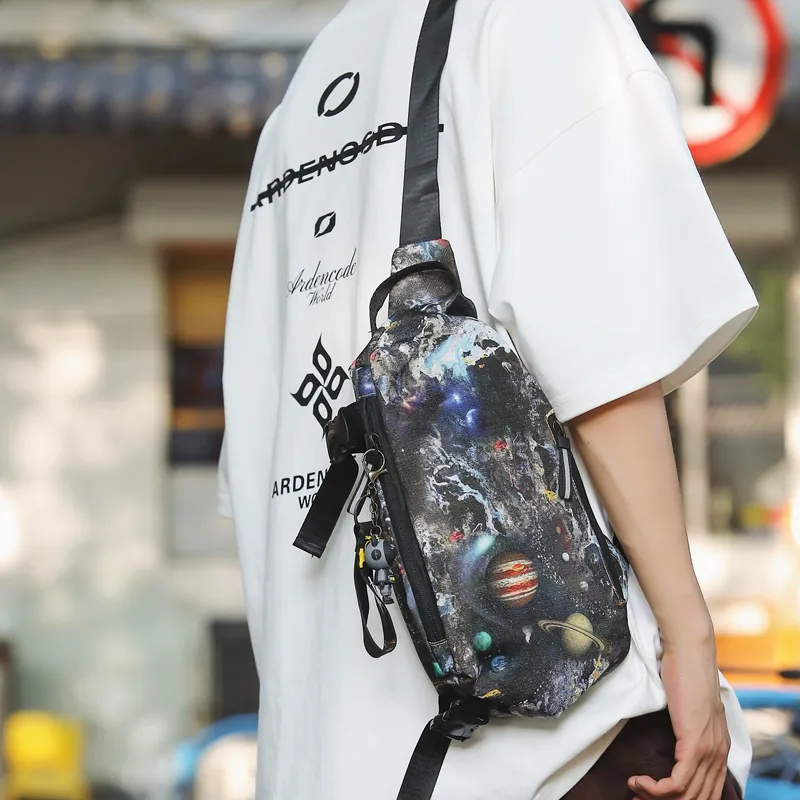 GOBLIN SHARKS 1759 Nylon Sling Bag Unisex White/Black/Gray/Green/Planet Black/Planet White-23