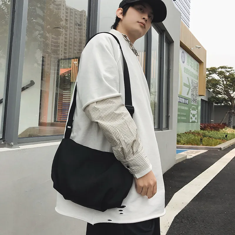 GOBLIN SHARKS 1759 Nylon Backpack Shoulder Bag Medium Size Unisex White/Black/Beige-10