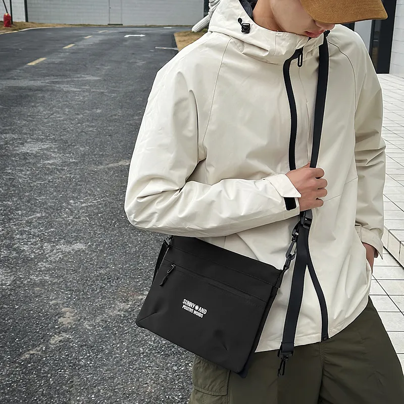 GOBLIN SHARKS 1759 Nylon Backpack Crossbody Bag Regular Unisex White/Black/Khaki/Orange-8