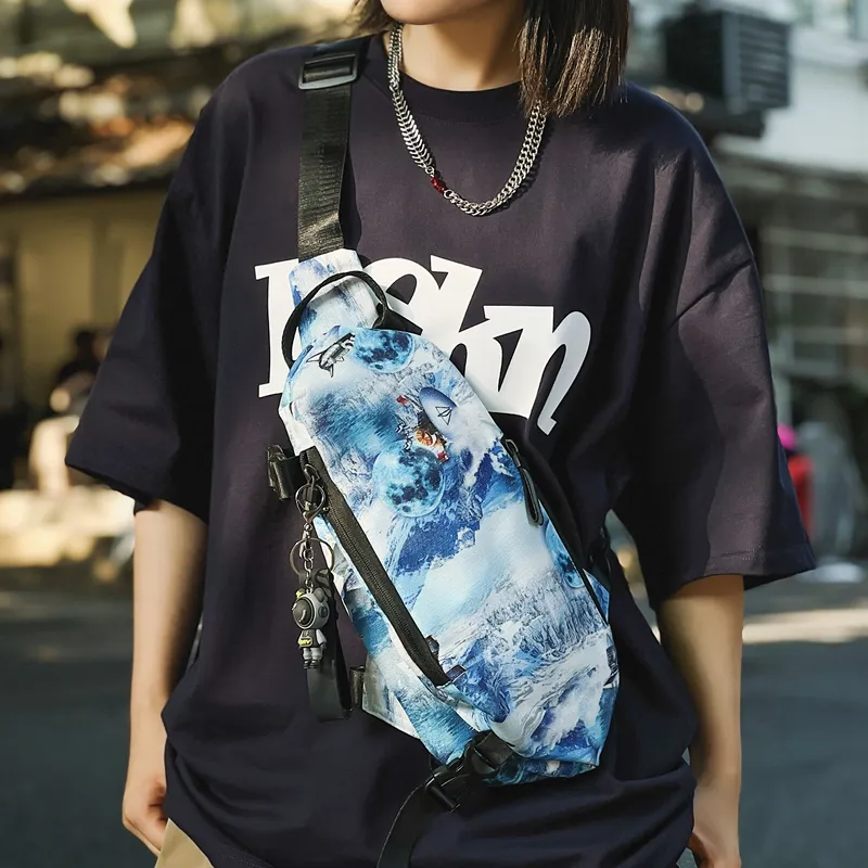 GOBLIN SHARKS 1759 Nylon Sling Bag Unisex White/Black/Gray/Green/Planet Black/Planet White-27