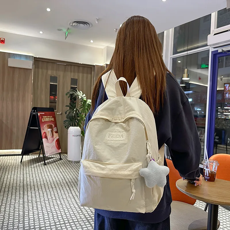 GOBLIN SHARKS 1759 Nylon Backpack Regular Unisex White/Black/Pink/Blue/Yellow-2