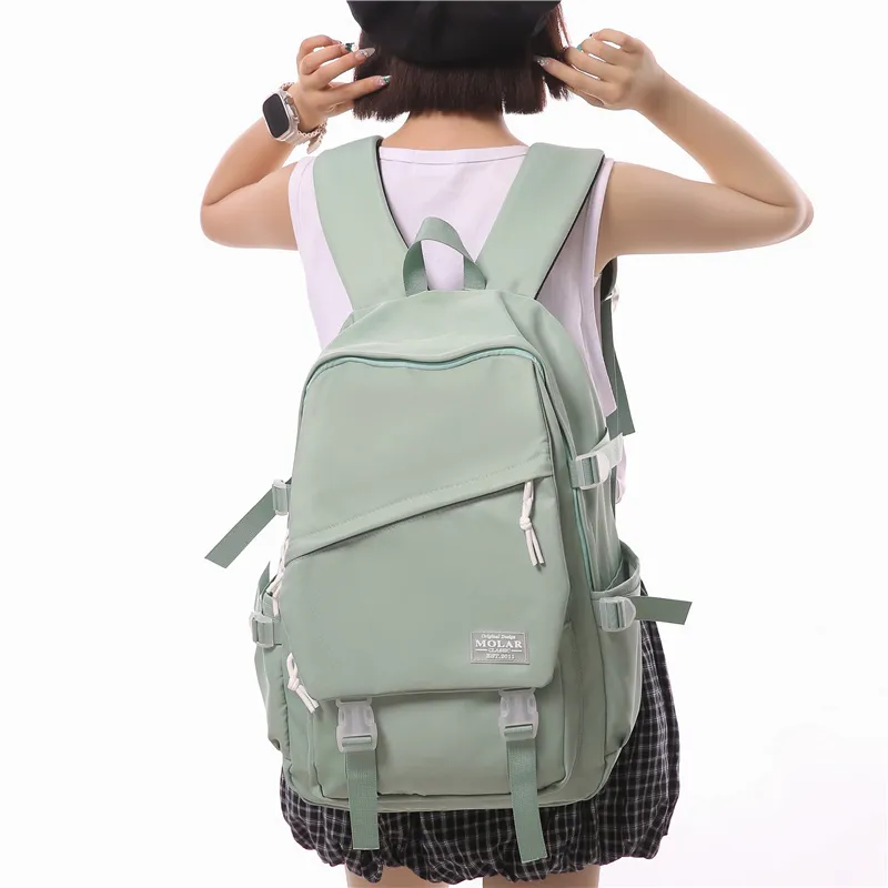 GOBLIN SHARKS 1759 Nylon Backpack Unisex White/Black/Gray/Light Green/Army Green/Red-23