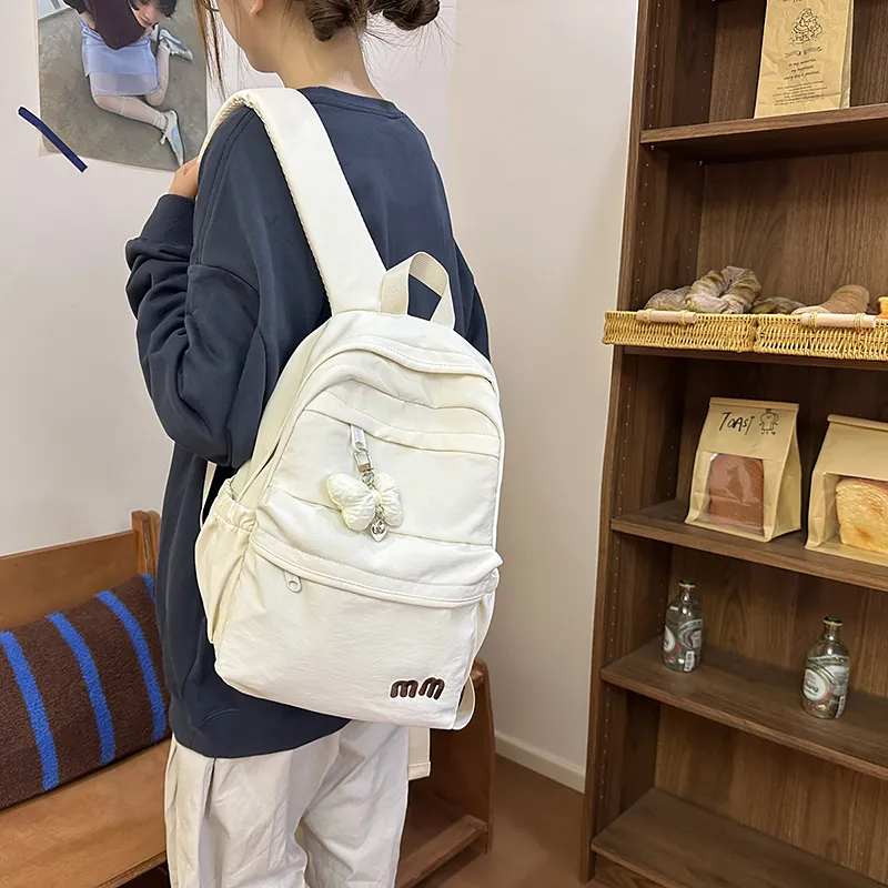 GOBLIN SHARKS 1759 Nylon Backpack Regular Unisex White/Black/Pink/Light Blue/Purple/Yellow-1