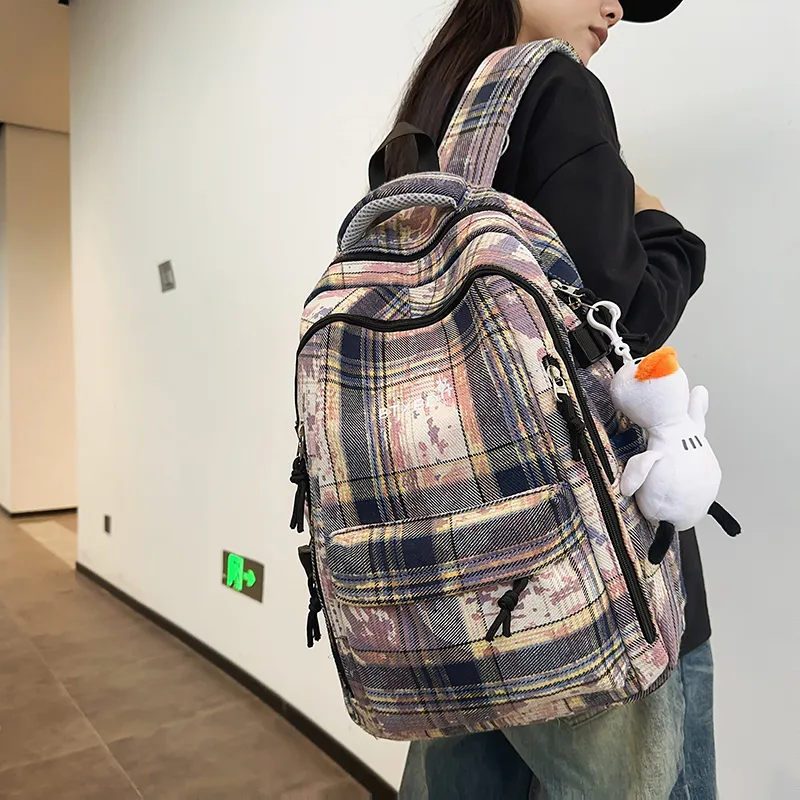 GOBLIN SHARKS 1759 Canvas Backpack Regular Unisex Purple/Blue/Green-1