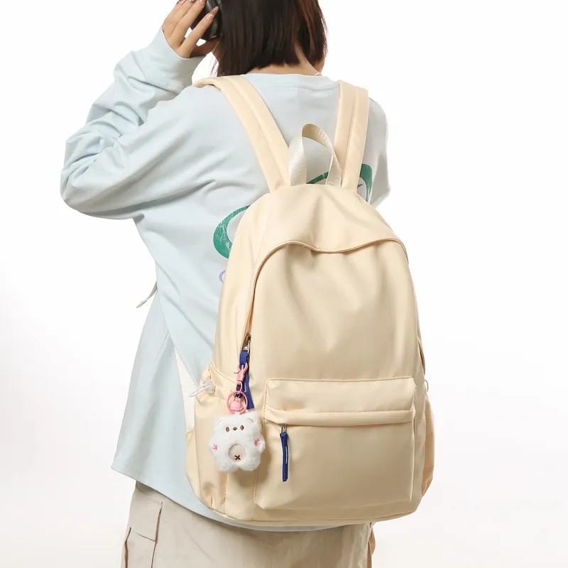 GOBLIN SHARKS 1759 Nylon Backpack Unisex Black/White/Beige Yellow/Green/Blue/Gray-18