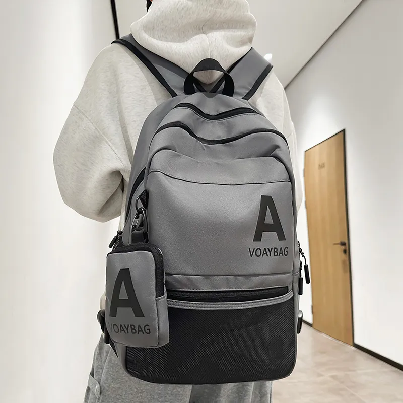 GOBLIN SHARKS 1759 Nylon Backpack Regular Unisex Black/White/Gray/Khaki-13