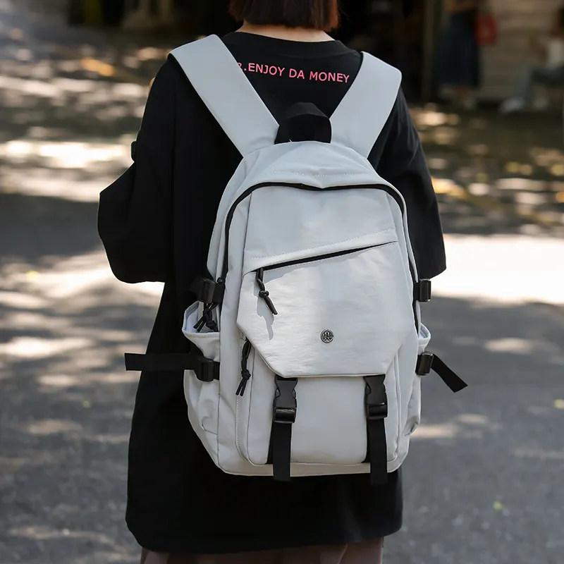 GOBLIN SHARKS 1759 Nylon Backpack Large Size Unisex Gray/Black/Khaki/Green-3