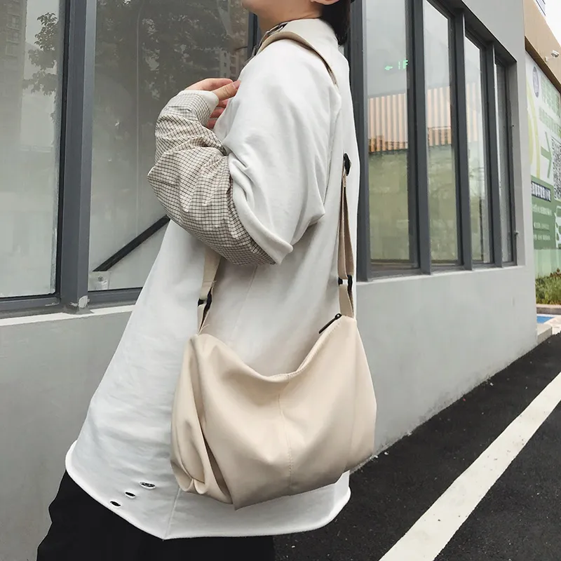GOBLIN SHARKS 1759 Nylon Backpack Shoulder Bag Medium Size Unisex White/Black/Beige-15