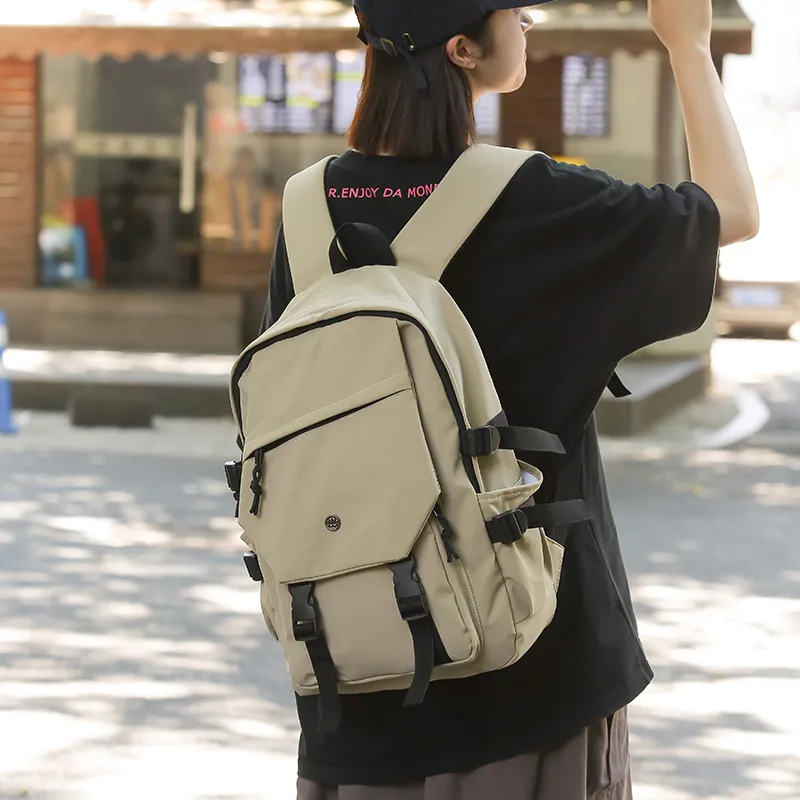 GOBLIN SHARKS 1759 Nylon Backpack Large Size Unisex Gray/Black/Khaki/Green-17
