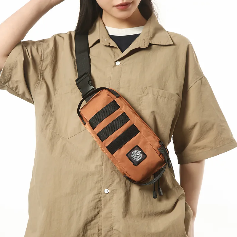 GOBLIN SHARKS 1759 Nylon Sling Bag Unisex Gray/Black/Khaki/Orange/Green-15
