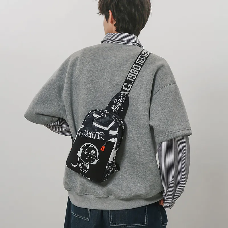 GOBLIN SHARKS 1759 Nylon With Mesh Sling Bag Unisex Multicolor-9