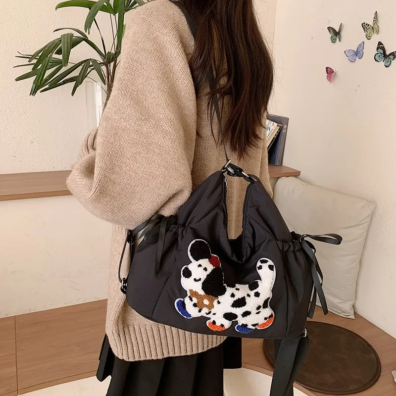 GOBLIN SHARKS 1759 Nylon Shoulder Bag Medium Size Unisex White/Pink/Red/Blue/Black-22
