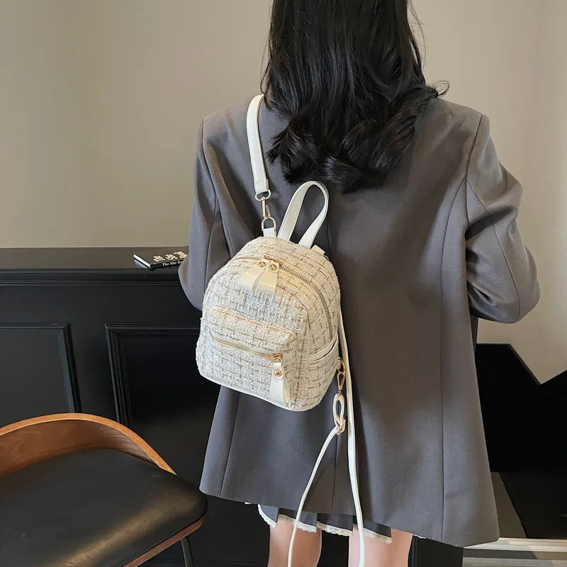 GOBLIN SHARKS 1759 Fabric Backpack Regular Women's Ecru/Black-1