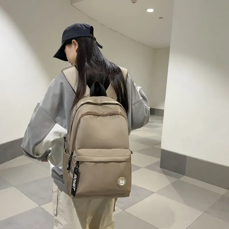 GOBLIN SHARKS 1759 Nylon Backpack Large Size Unisex White/Black/Khaki/Gray-15