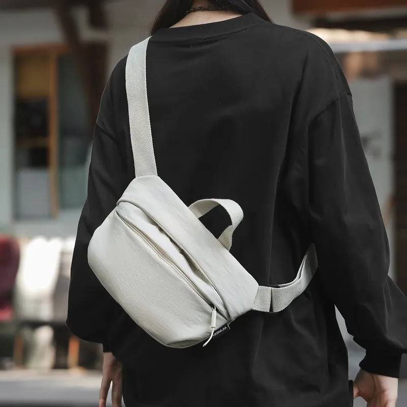 GOBLIN SHARKS 1759 Nylon Backpack Crossbody Bag Sling Bag Unisex White/Black/Gray/Khaki/Green/Orange-3