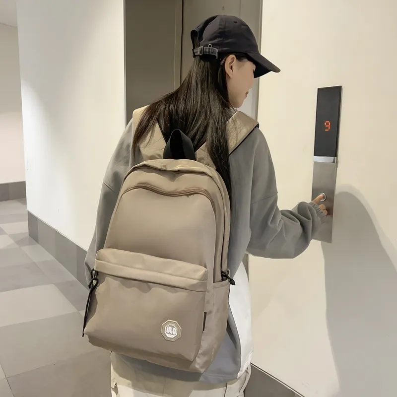 GOBLIN SHARKS 1759 Nylon Backpack Large Size Unisex White/Black/Khaki/Gray-17