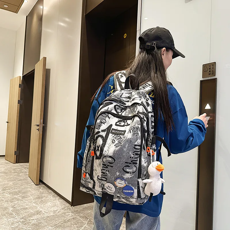 GOBLIN SHARKS 1759 Nylon Backpack Regular Unisex Blue/White/Black-12