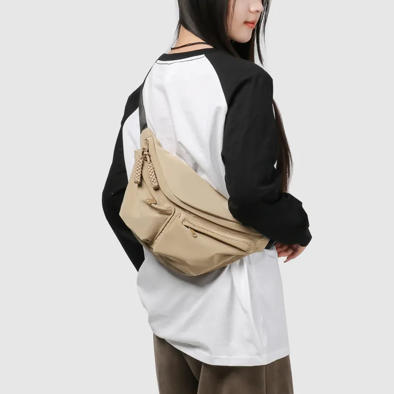 GOBLIN SHARKS 1759 Nylon Fanny Pack Regular Unisex Ecru/Black/Khaki-17