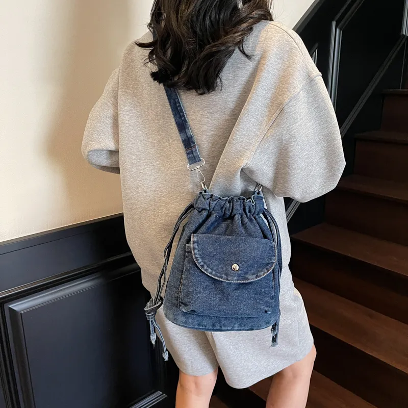 GOBLIN SHARKS 1759 Fabric Crossbody Bag, Shoulder Bag Regular Women's Dark Blue/Black/Light Blue-1