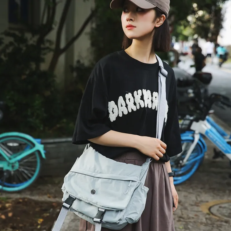 GOBLIN SHARKS 1759 Nylon Backpack Shoulder Bag Crossbody Bag Regular Unisex Gray/Black/Khaki/Green-2