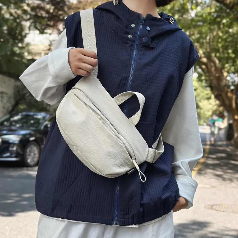 GOBLIN SHARKS 1759 Nylon Backpack Crossbody Bag Sling Bag Unisex White/Black/Gray/Khaki/Green/Orange-5