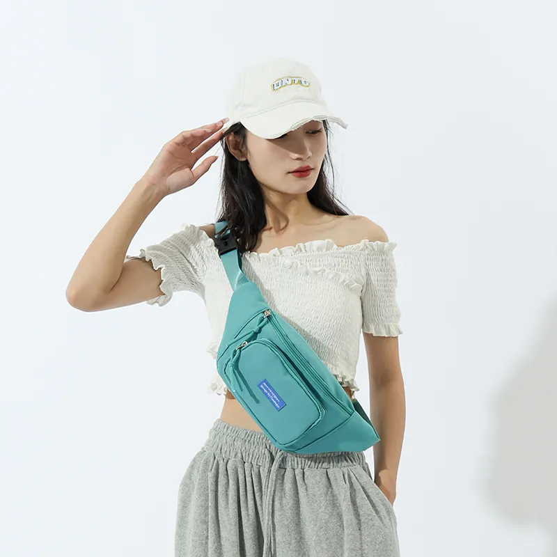 GOBLIN SHARKS 1759 Nylon Fanny Pack Unisex White/Black/Pink/Orange/Lake Blue/Green-28