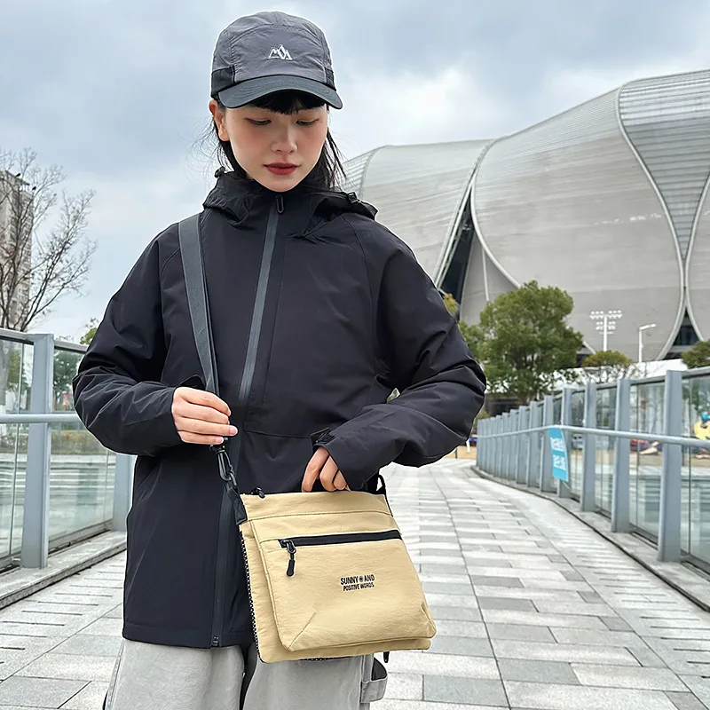 GOBLIN SHARKS 1759 Nylon Backpack Crossbody Bag Regular Unisex White/Black/Khaki/Orange-19