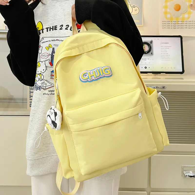 GOBLIN SHARKS 1759 Nylon Backpack Regular Unisex Black/White/Yellow/Pink/Blue-10