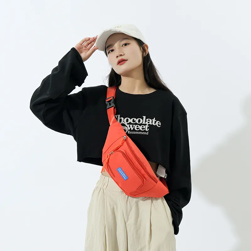 GOBLIN SHARKS 1759 Nylon Fanny Pack Unisex White/Black/Pink/Orange/Lake Blue/Green-22