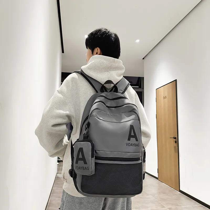 GOBLIN SHARKS 1759 Nylon Backpack Regular Unisex Black/White/Gray/Khaki-11