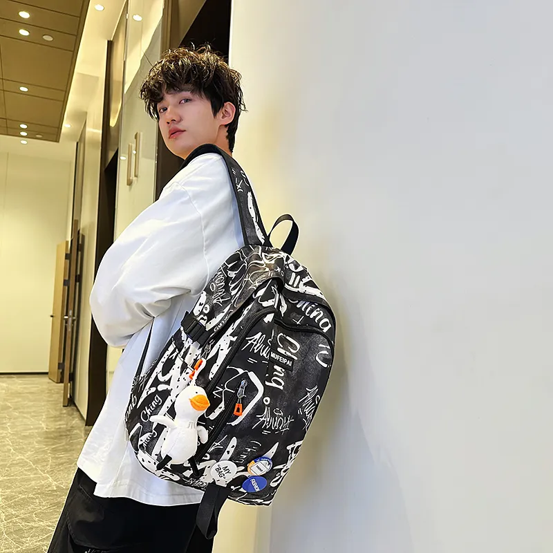 GOBLIN SHARKS 1759 Nylon Backpack Regular Unisex Blue/White/Black-19