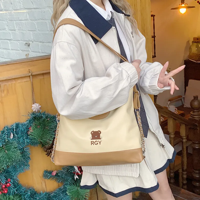GOBLIN SHARKS 1759 PU Backpack Women's Khaki-2