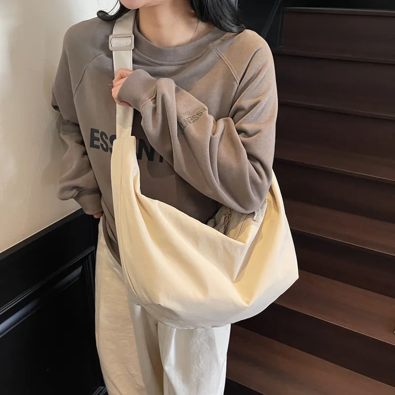 GOBLIN SHARKS 1759 Fabric Dumpling Bag Shoulder Bag Unisex Ecru/Black/Yellow/Pink/Purple-4