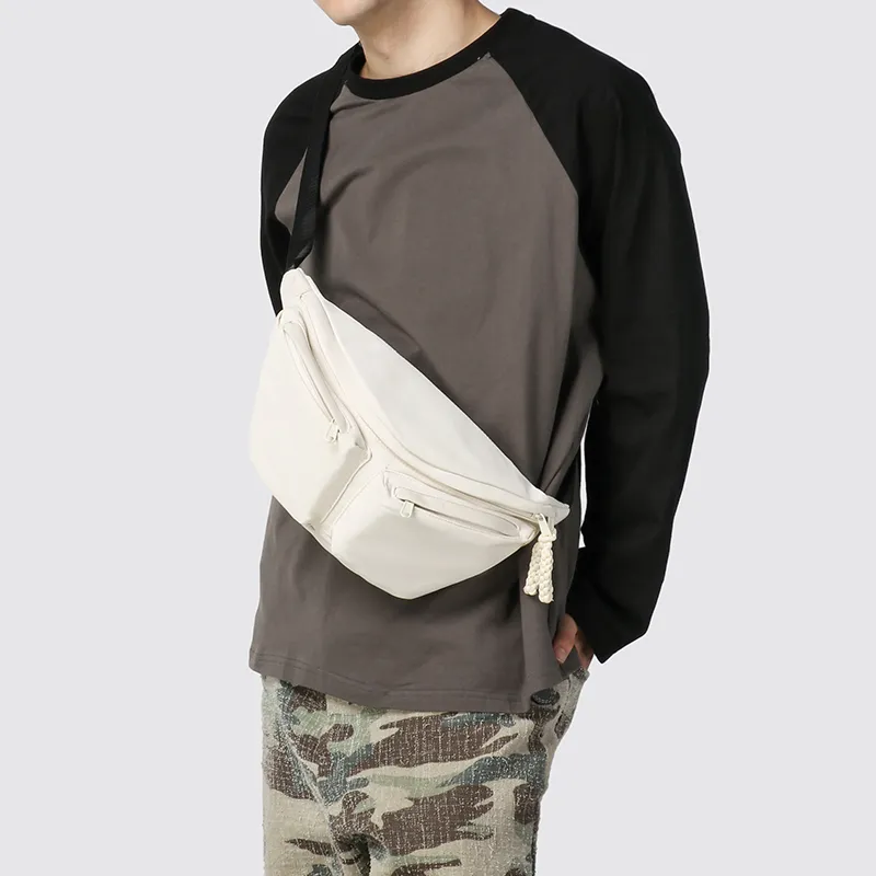 GOBLIN SHARKS 1759 Nylon Fanny Pack Regular Unisex Ecru/Black/Khaki-1