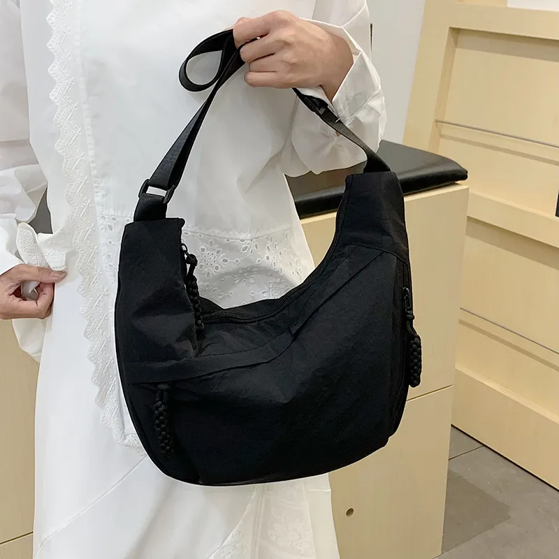 GOBLIN SHARKS 1759 Canvas Bag, Shoulder Bag, Crossbody Bag Regular Unisex Black/Ecru/Orange/Gray-5