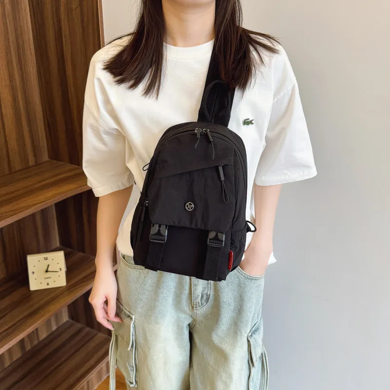 GOBLIN SHARKS 1759 Fabric Backpack Unisex Ecru/Black/Green-11