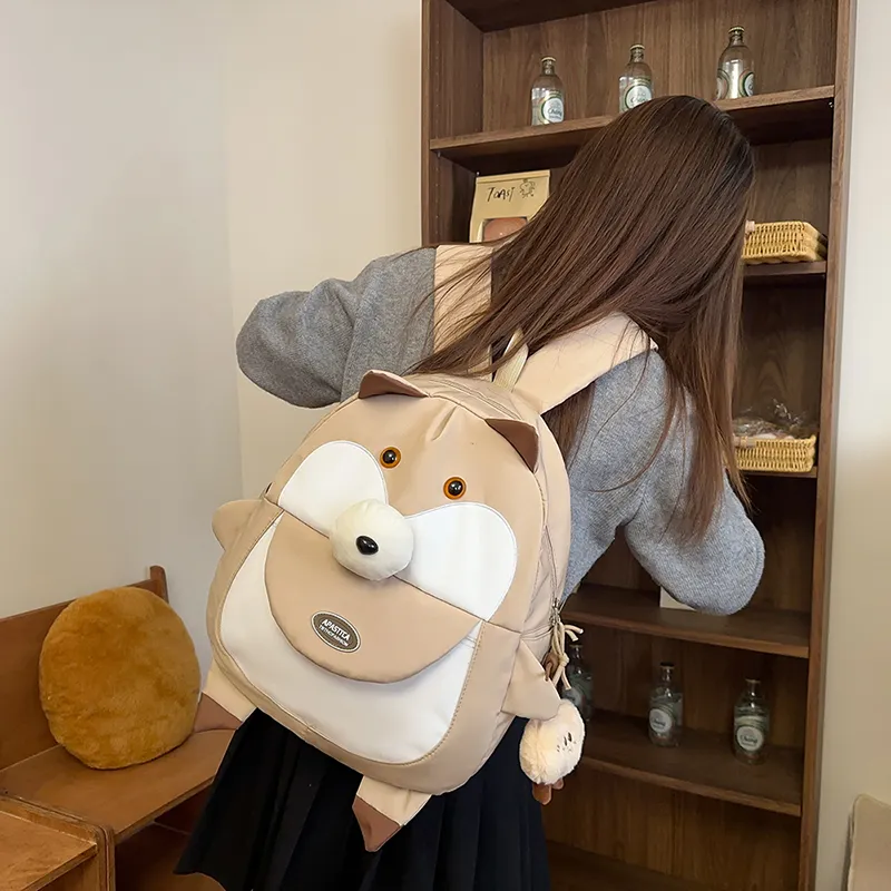 GOBLIN SHARKS 1759 Nylon Backpack Regular Unisex Khaki/Orange/Black-4