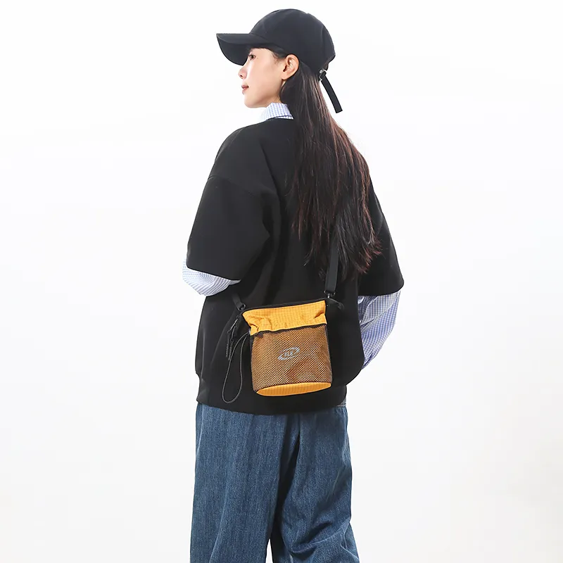 GOBLIN SHARKS 1759 Nylon Backpack, Crossbody Bag Regular Unisex Black/Khaki/Green/Red/Yellow-27