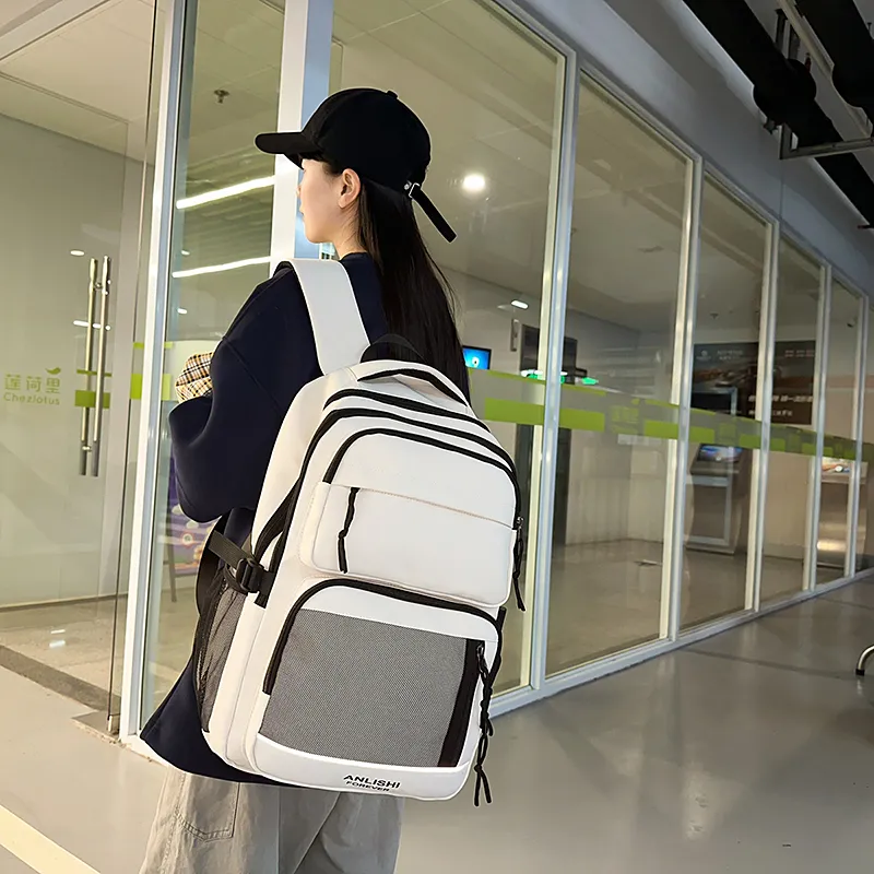 GOBLIN SHARKS 1759 Nylon Backpack Regular Unisex White/Black/Gray/Red-2