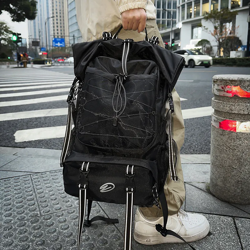 GOBLIN SHARKS 1759 Nylon Backpack Unisex Black/Gray-1