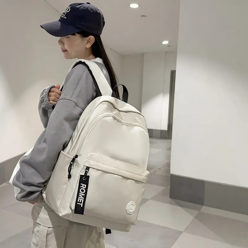 GOBLIN SHARKS 1759 Nylon Backpack Large Size Unisex White/Black/Khaki/Gray-3