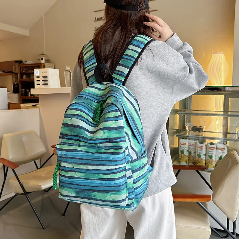 GOBLIN SHARKS 1759 Canvas Backpack Unisex Yellow/Green/Blue/Pink-11