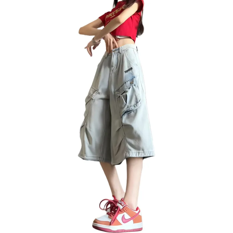 NXPTP Denim Shorts Unisex Light Blue-4