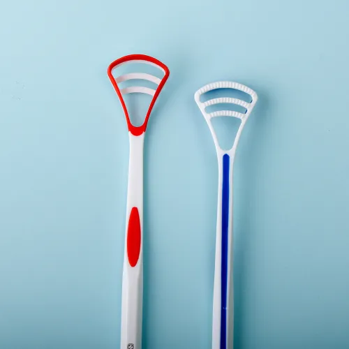 YANDI Tongue Cleaner 2 Pcs Set Tongue Scraper Cleaning Toothbrush Freshening Breath