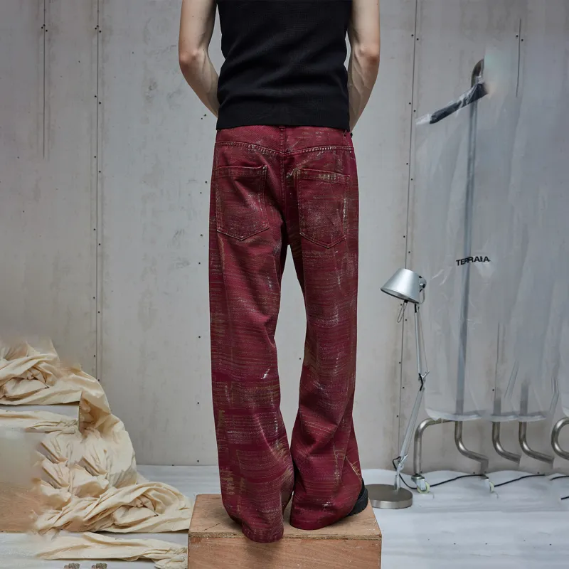 TERRA INCOGNITA Jeans Unisex Burgundy-5