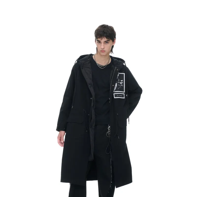 TERRA INCOGNITA Trench Coat Unisex Black-4